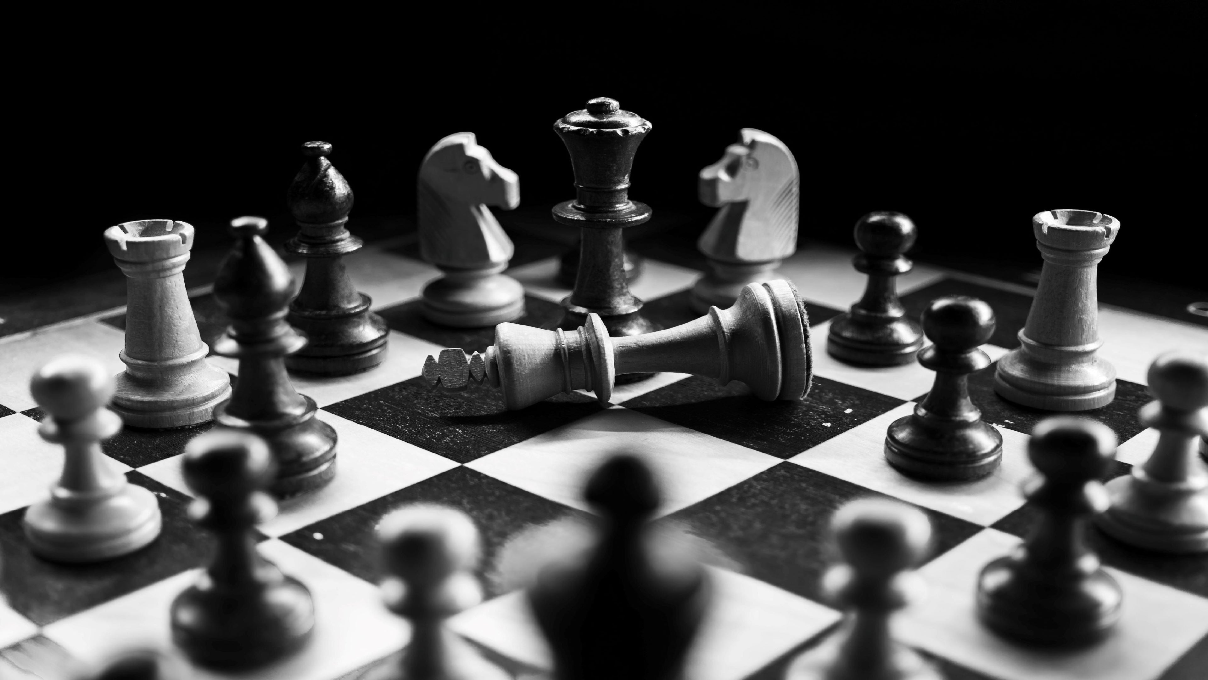 Jeux d'échecs en noir et blanc